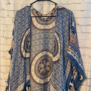 Elephant print kimono / cover up